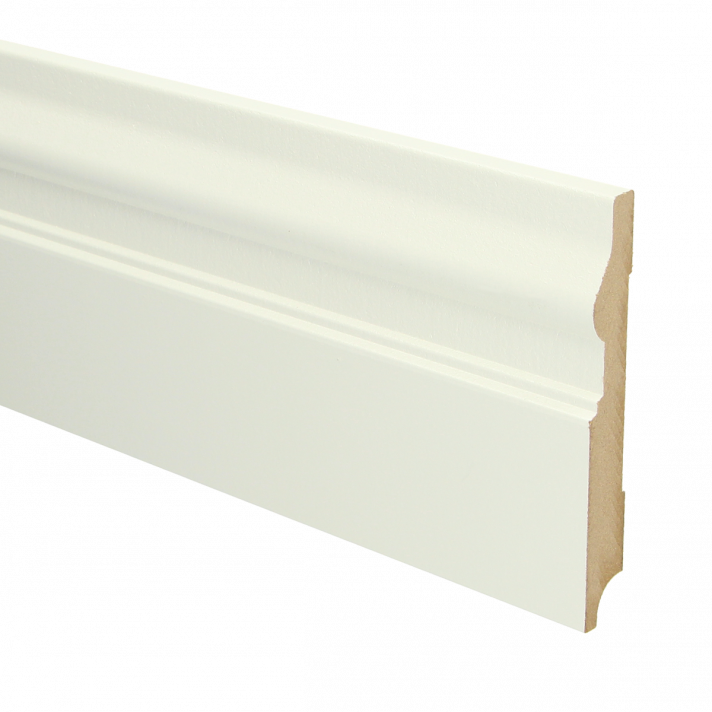 MDF Renaissance plint 120x15 wit voorgelakt RAL 9010 | 2.4 meter