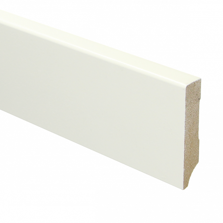 MDF Moderne plint 70x15 wit voorgelakt RAL 9010 | 2.4 meter