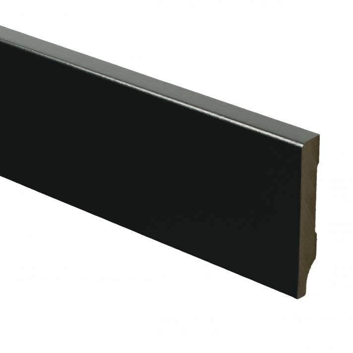 MDF Moderne plint 55x9 voorgelakt RAL 9005 | 2.4 meter