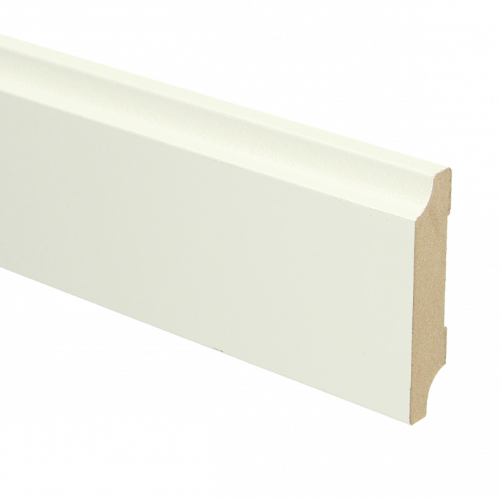 MDF Retro plint 70x15 wit voorgelakt RAL 9010 | 2.4 meter