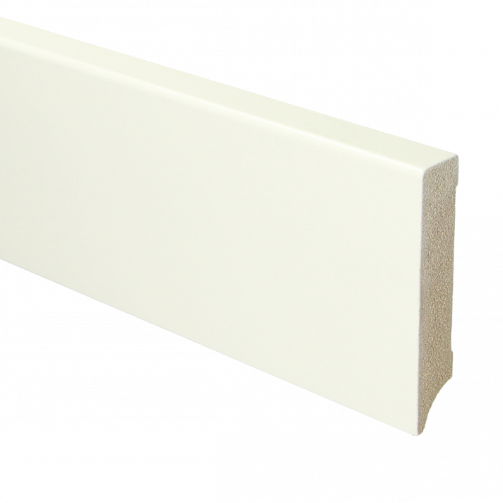 MDF Moderne plint 90x18 wit voorgelakt RAL 9010 | 2.4 meter