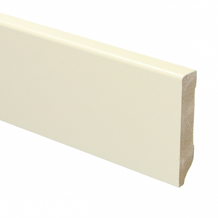 MDF Moderne plint 70x12 voorgelakt RAL 9001 | 2.4 meter