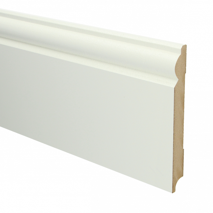 MDF Barok plint 150x18 wit voorgelakt RAL 9010 | 2.4 meter