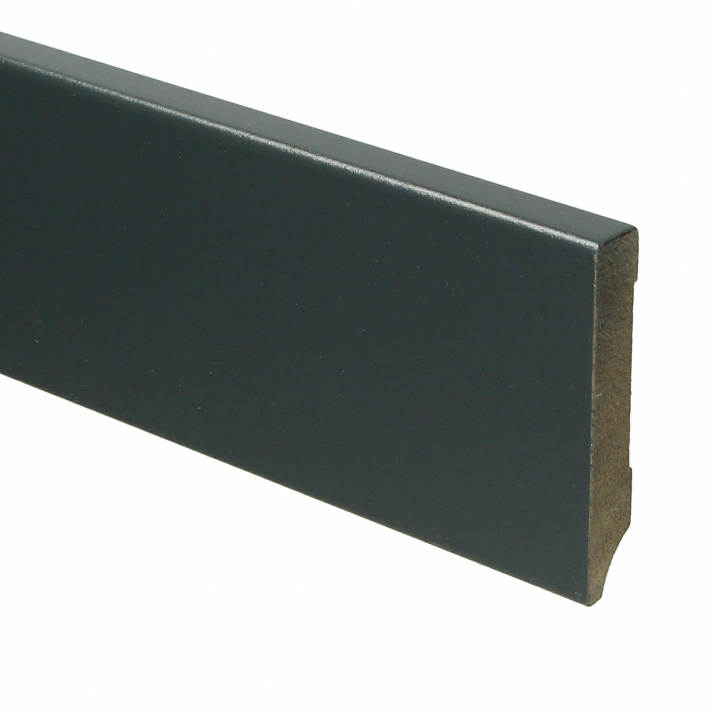 MDF Moderne plint 70x12 voorgelakt RAL 7016 | 2.4 meter