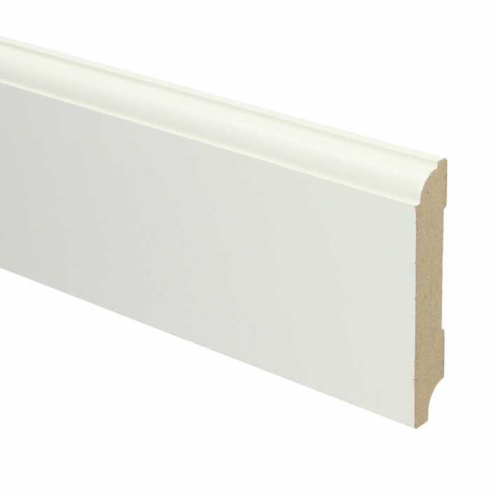 MDF Eigentijdse plint 90x15 wit voorgelakt RAL 9010 | 2.4 meter