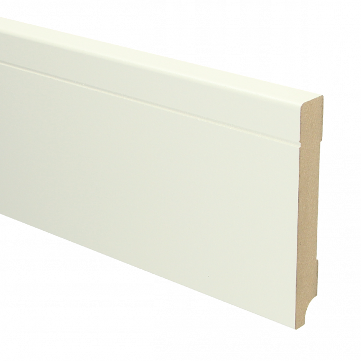 MDF Tijdloze plint 120x18 wit voorgelakt RAL 9010 | 2.4 meter