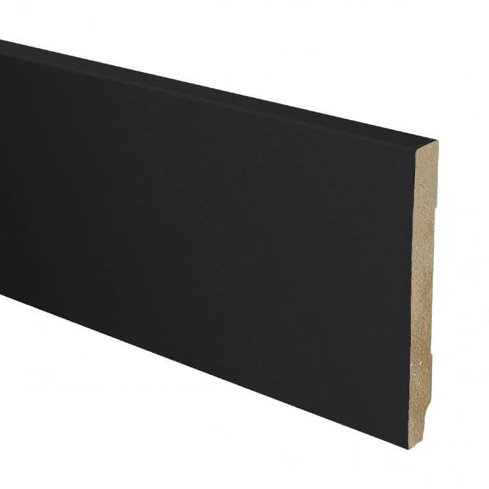 MDF plint recht 120x15 zwart gefolied | 2.4 meter