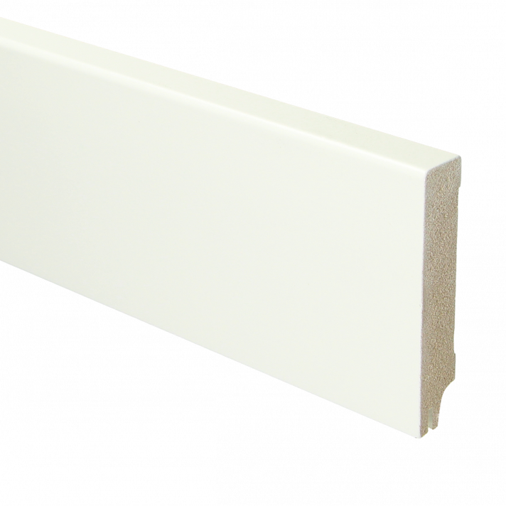 MDF Moderne plint 90x18 RAL 9010 + uitsparing | 2.4 meter