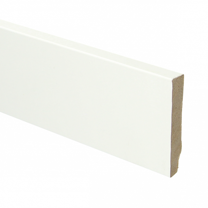 MDF plint recht 70x12 wit gefolied | 2.4 meter