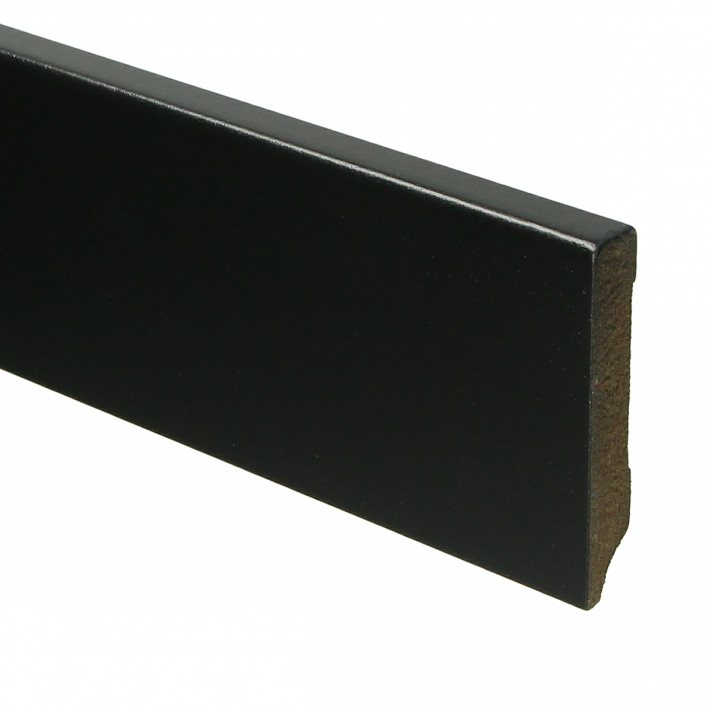 MDF Moderne plint 70x12 voorgelakt RAL 9005 | 2.4 meter