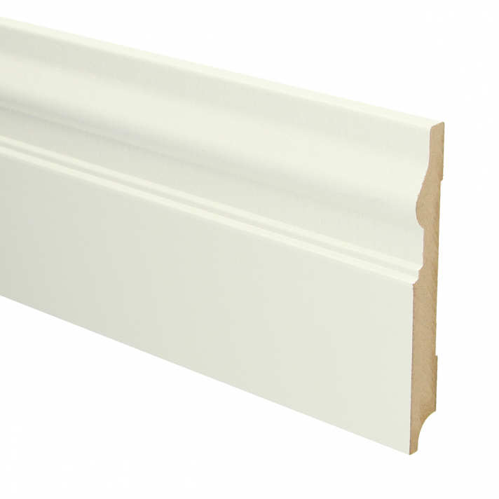 MDF Renaissance plint 150x18 wit voorgelakt RAL 9010 | 2.4 meter