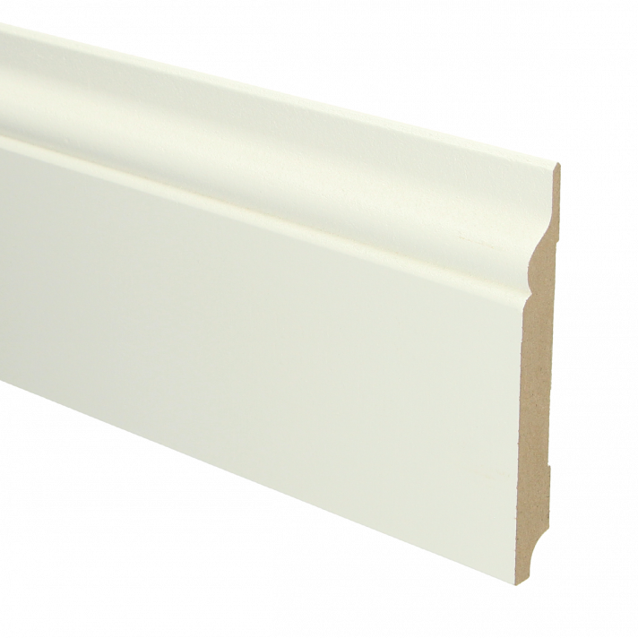 MDF Romantische plint 150x18 wit voorgelakt RAL 9010 | 2.4 meter