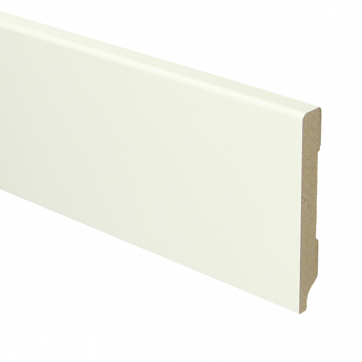 MDF Moderne plint 90x12 wit voorgelakt RAL 9010 | 2.4 meter