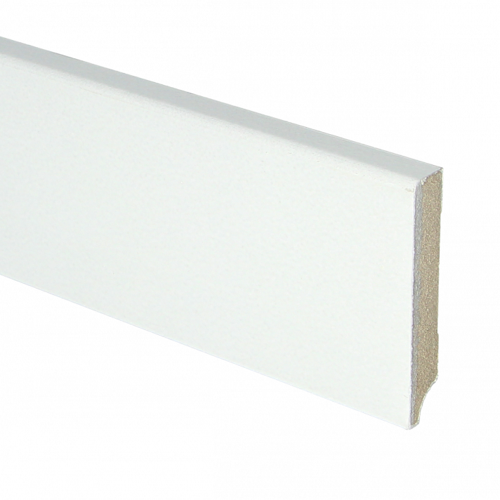 MDF plint 70x12 V313 wit gegrond recht | 2.4 meter