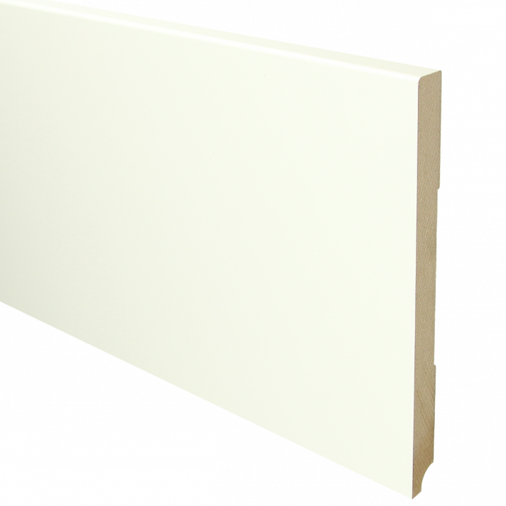 MDF Moderne plint 220x18 wit voorgelakt RAL 9010 | 2.4 meter