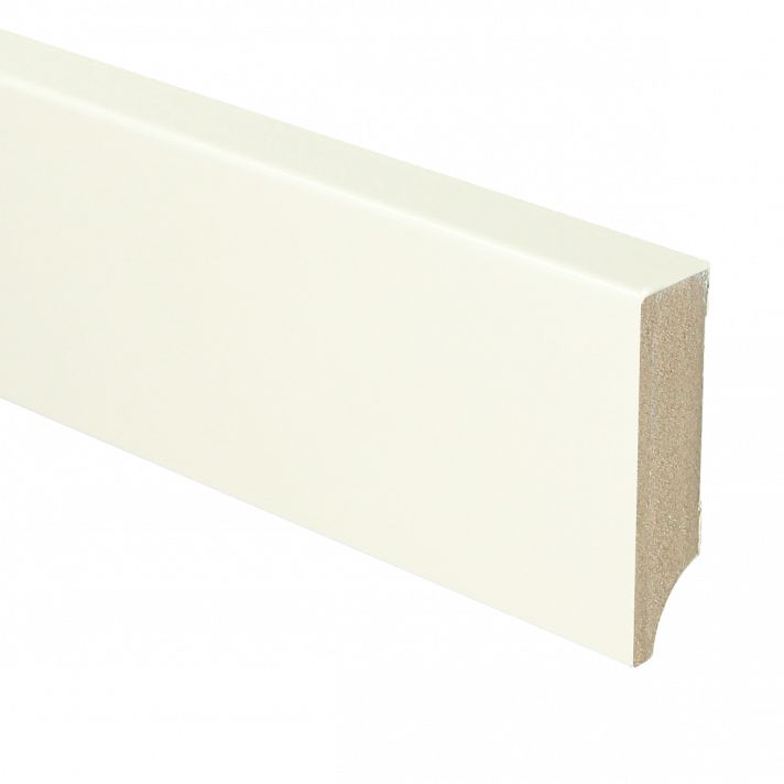 MDF Moderne plint 70x18 wit voorgelakt RAL 9010 | 2.4 meter