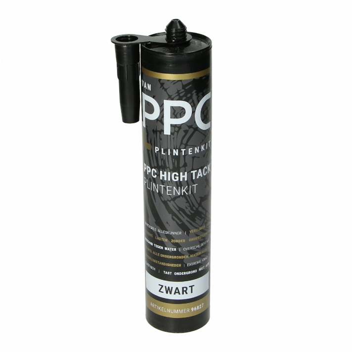 PPC High Tack Plintenkit - zwart RAL 9005 290 ml