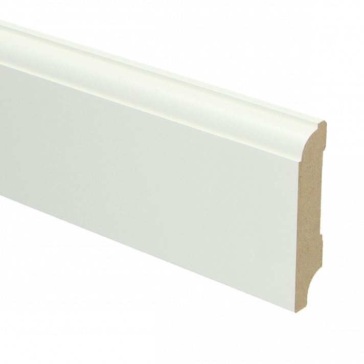 MDF Eigentijdse plint 70x15 wit voorgelakt RAL 9010 | 2.4 meter
