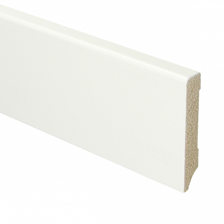 MDF Moderne plint 70x12 voorgelakt RAL 9016 | 2.4 meter