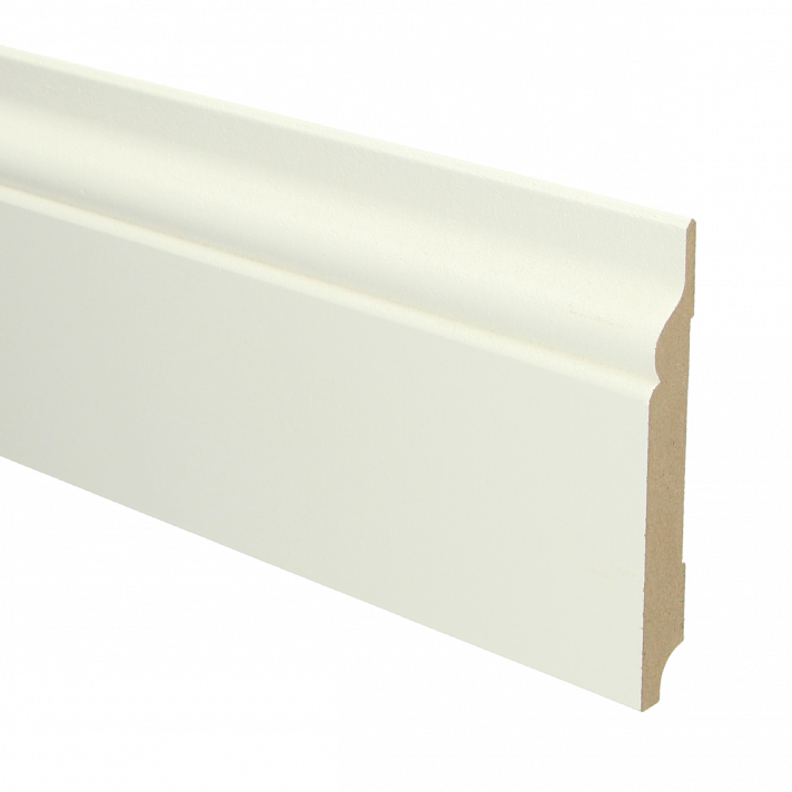 MDF Romantische plint 120x15 wit voorgelakt RAL 9010 | 2.4 meter