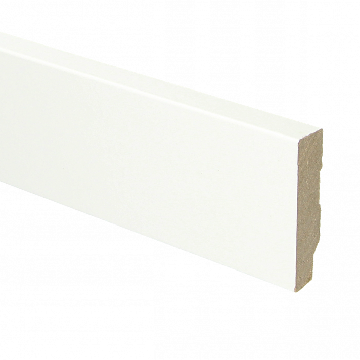 MDF plint recht 60x15 wit gefolied | 2.4 meter