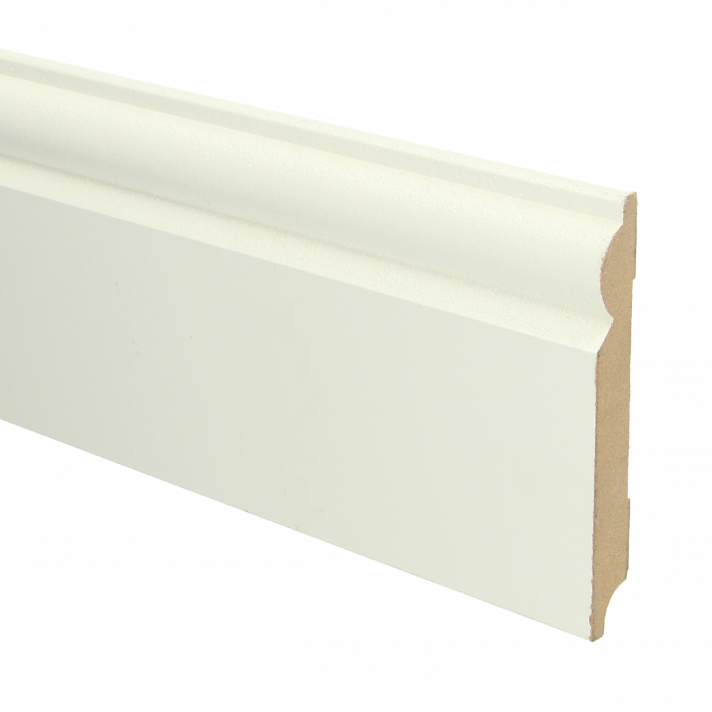 MDF Barok plint 120x15 wit voorgelakt RAL 9010 | 2.4 meter