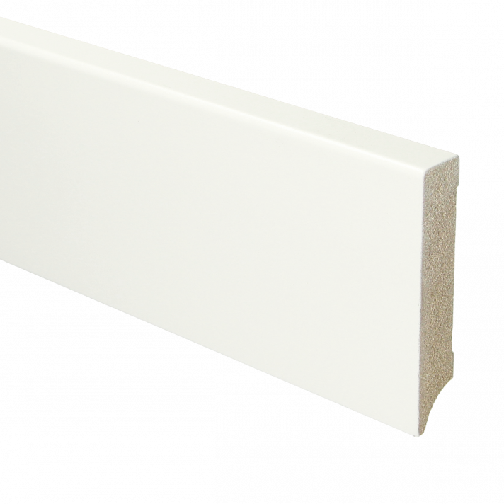 MDF Moderne plint 90x18 voorgelakt RAL 9016 | 2.4 meter