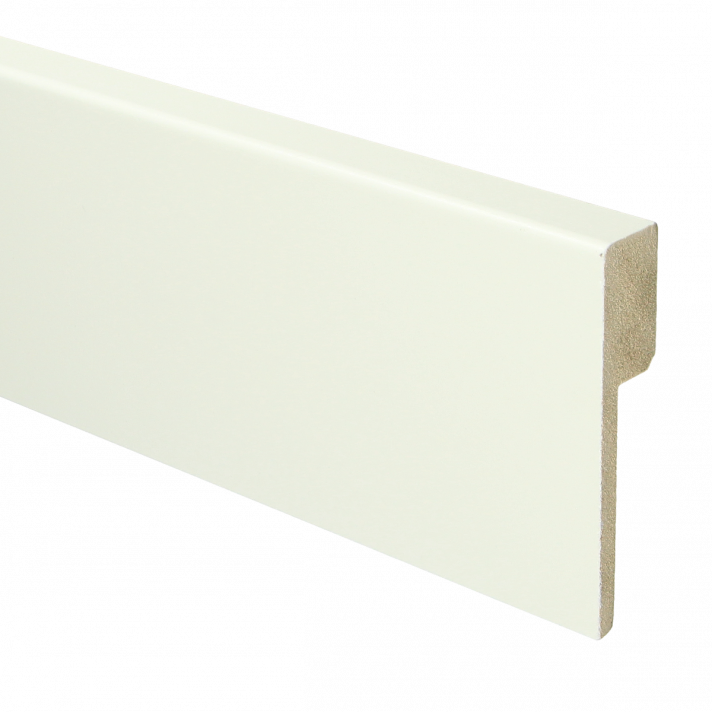 MDF Renovatieplint modern 90x18 voorgelakt RAL 9010 | 2.4 meter