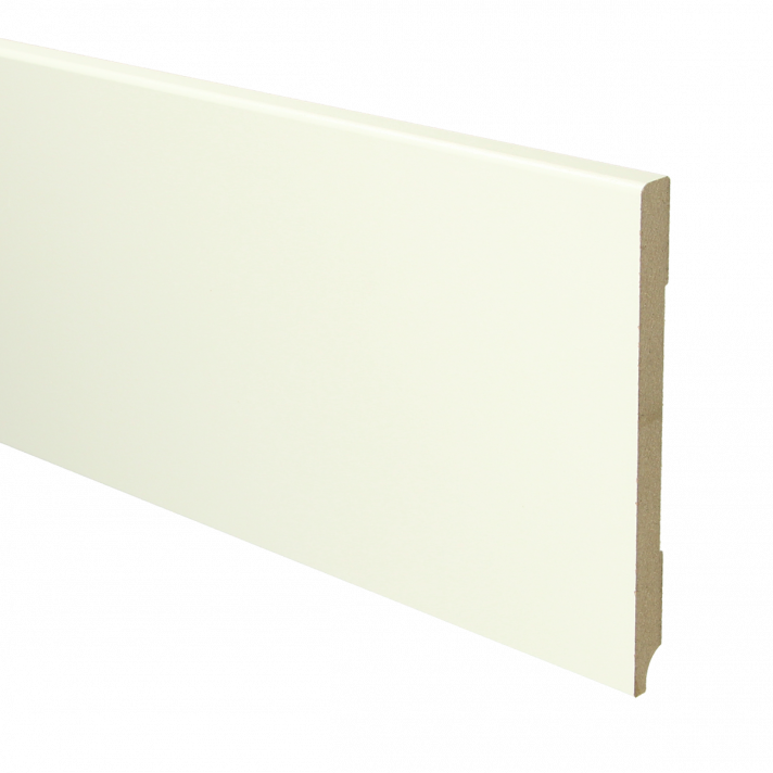 MDF Moderne plint 150x12 wit voorgelakt RAL 9010 | 2.4 meter
