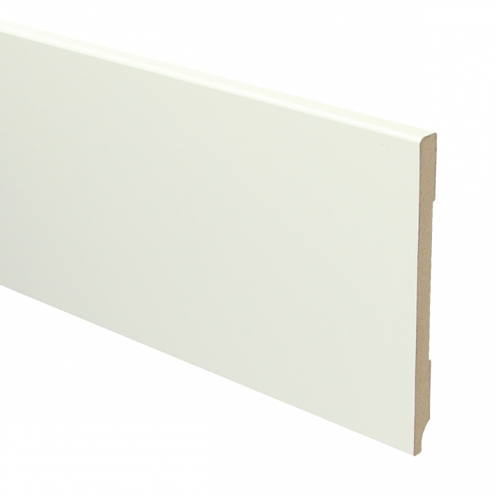 MDF Moderne plint 120x9 wit voorgelakt RAL 9010 | 2.4 meter