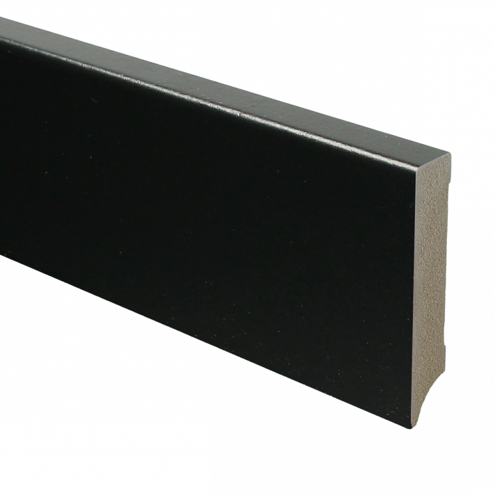MDF Moderne plint 90x18 voorgelakt RAL 9005 | 2.4 meter