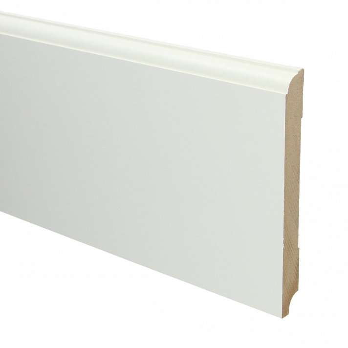 MDF Eigentijdse plint 150x15 wit voorgelakt RAL 9010 | 2.4 meter