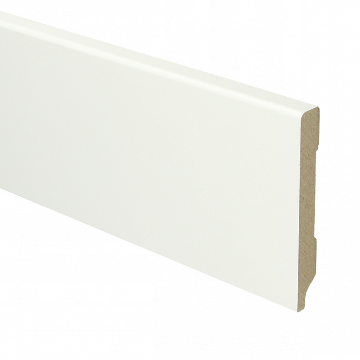 MDF Moderne plint 90x12 voorgelakt RAL 9016 | 2.4 meter