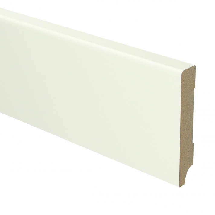 MDF Moderne plint 90x15 wit voorgelakt RAL 9010 | 2.4 meter