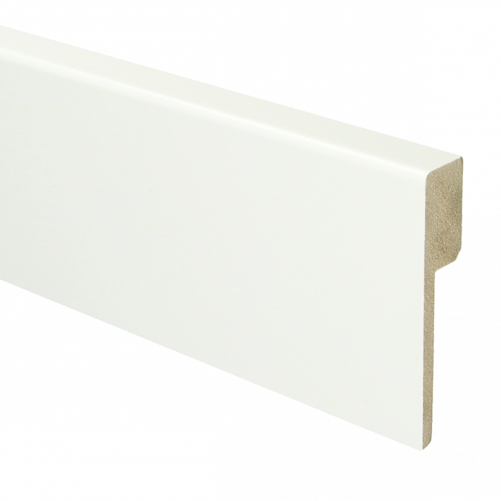 MDF Renovatieplint modern 90x18 voorgelakt RAL 9016 | 2.4 meter