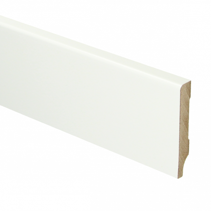 MDF Moderne plint 55x9 voorgelakt RAL 9016 | 2.4 meter