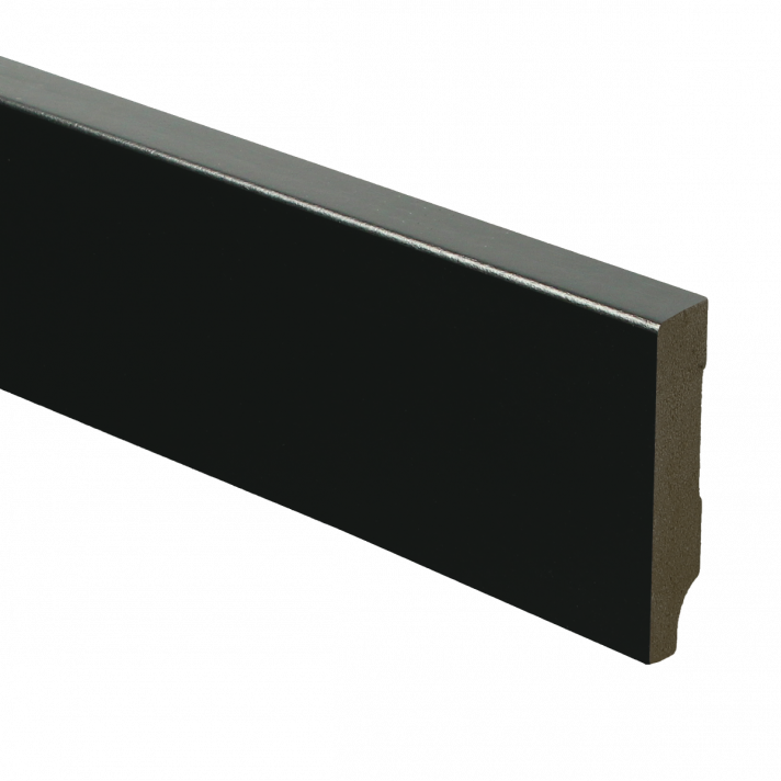 MDF Moderne plint 55x12 voorgelakt RAL 9005 | 2.4 meter