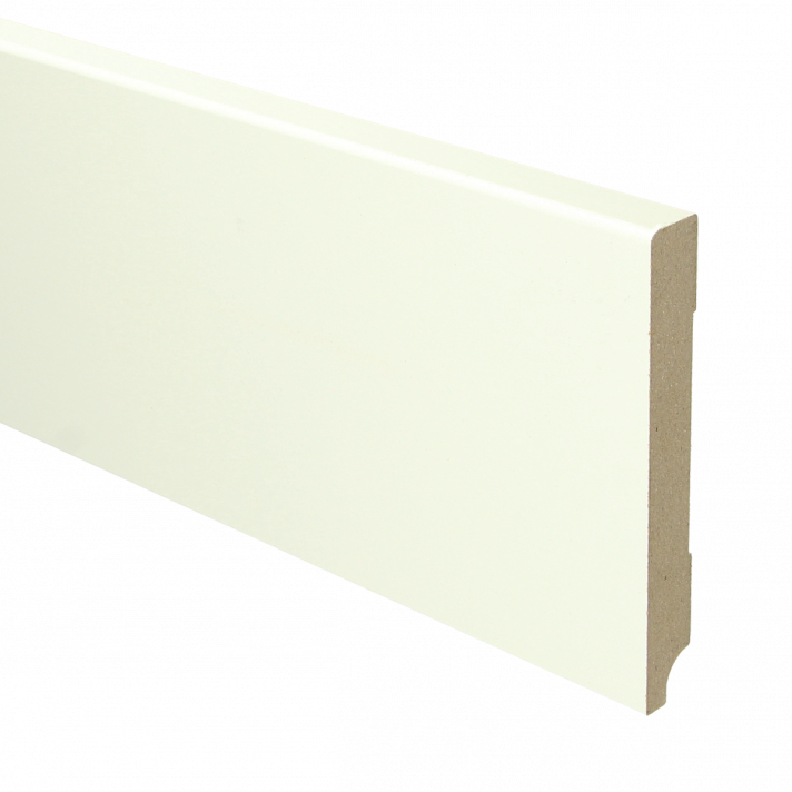 MDF Moderne plint 120x15 wit voorgelakt RAL 9010 | 2.4 meter