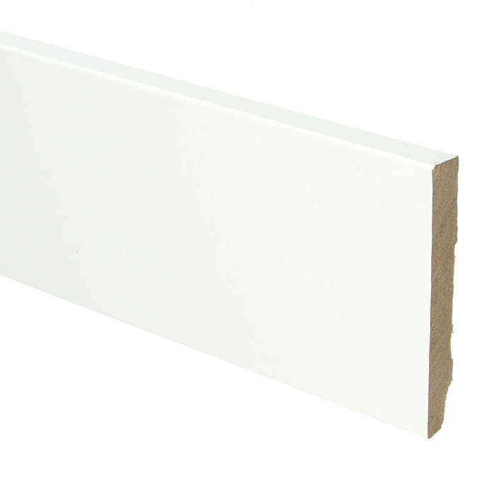 MDF plint recht 90x12 wit gefolied | 2.4 meter