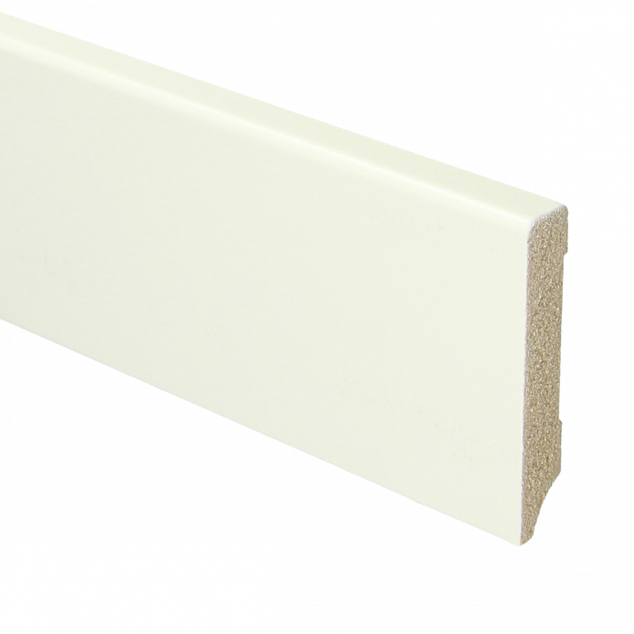 MDF Moderne plint 70x12 wit voorgelakt RAL 9010 | 2.4 meter