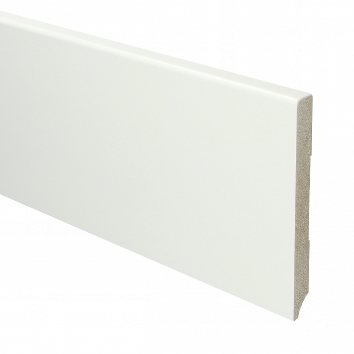MDF Moderne plint 120x12 voorgelakt RAL 9016 | 2.4 meter
